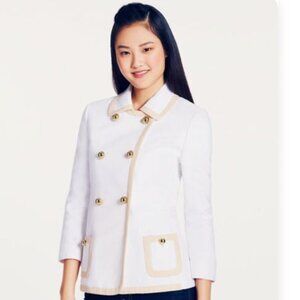 Kate Spade Bayle Jacket Double Breasted Fresh White & Gold Sz 4